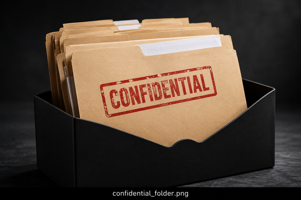 Confidential Files in Black Holder