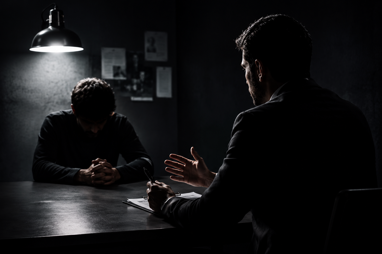 Noir Interrogation Under the Lamp
