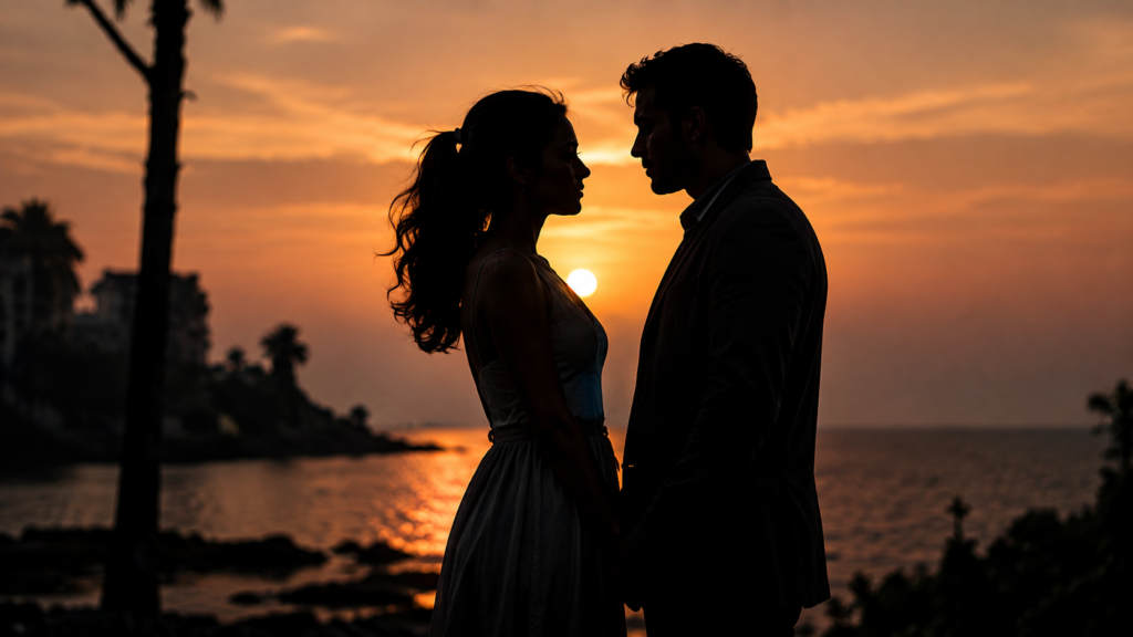 Sunset Silhouettes by the Sea