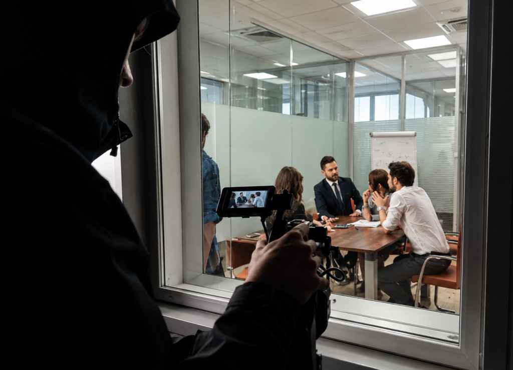 Covert Filming Through the Office Window